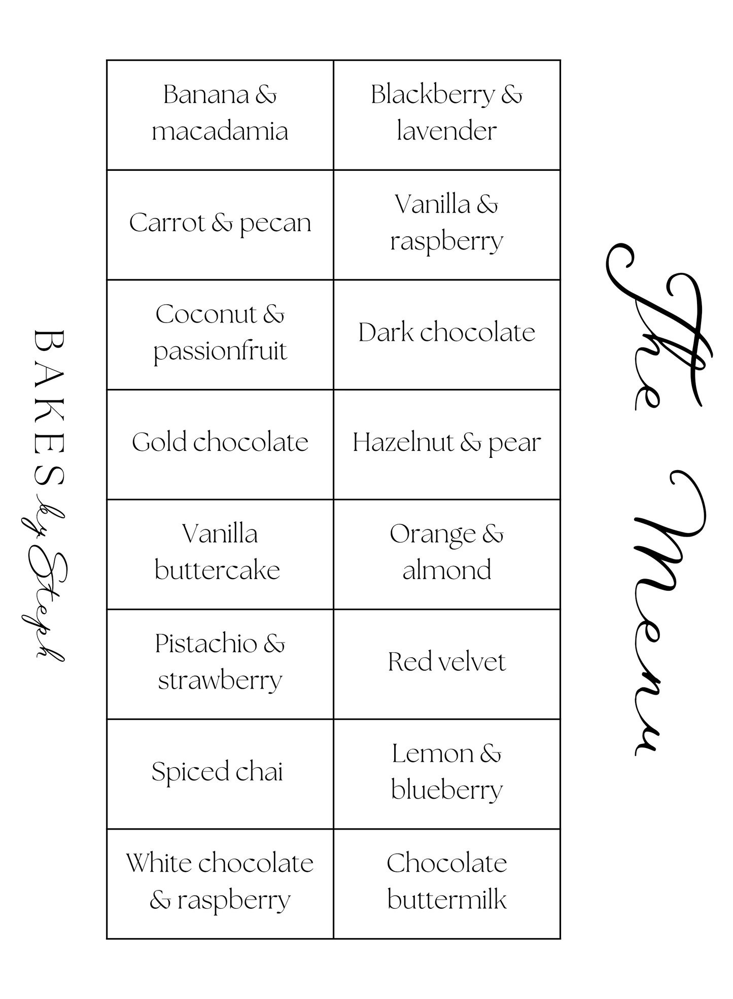 Cake tasting box