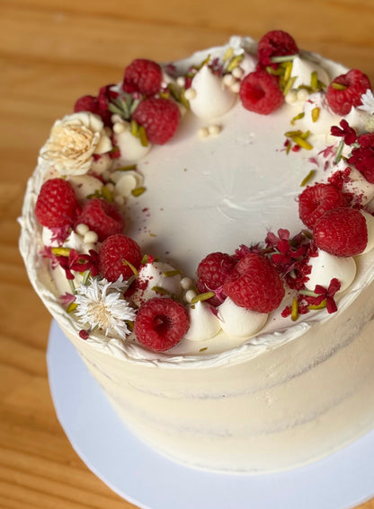 Pistachio, lemon and raspberry