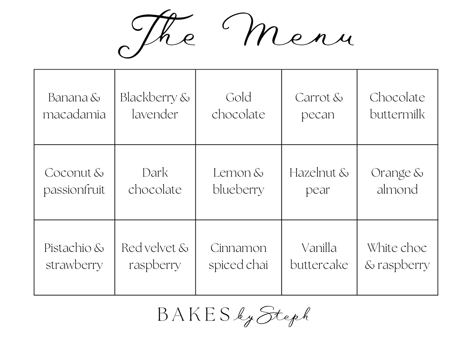 Cake tasting box Bakes by Steph